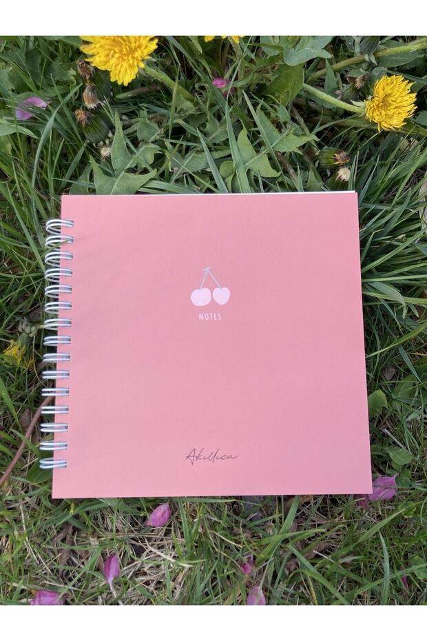 15x15 Cm Square Pink Notebook Spiral Notebook Striped Notebook