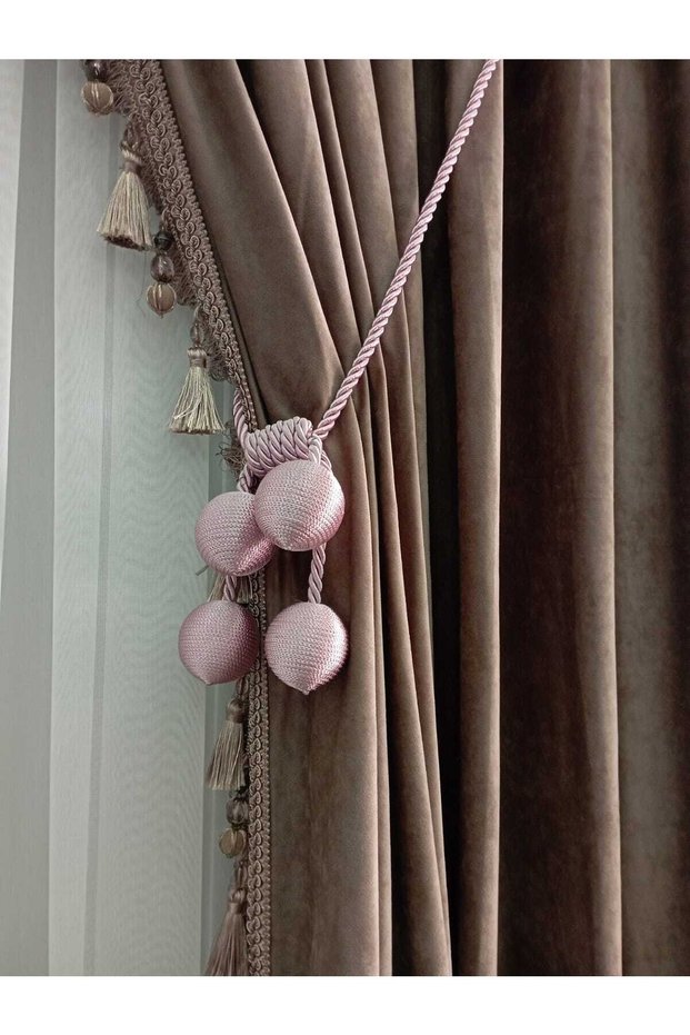 4 Ball Backdrop Curtain Mounting Device, Tactical Pink Ceiling Bracket Curtain Ornament for Cornice