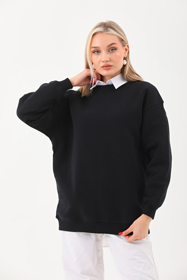 Ice Bisiklet Yaka Oversize Sweatshirt - 5