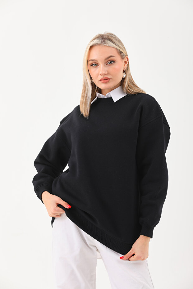 Ice Bisiklet Yaka Oversize Sweatshirt - 7