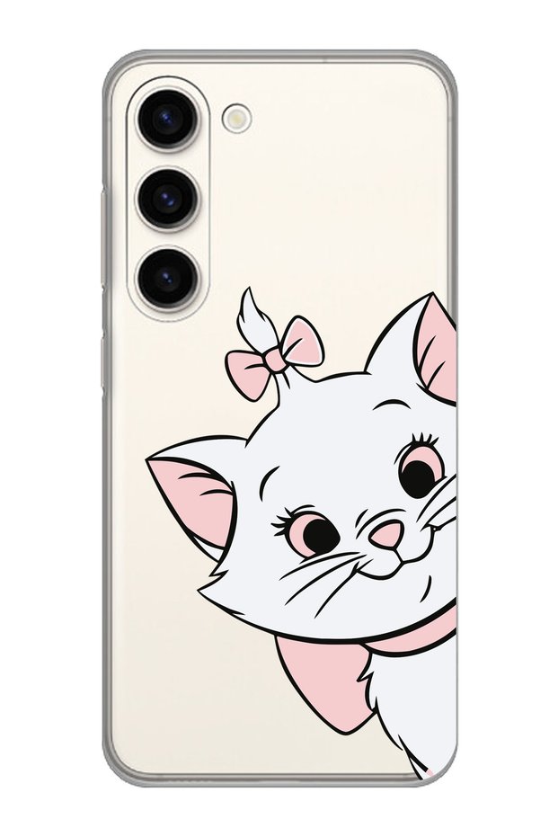 Samsung Galaxy S23 Compatible Marie Kitty Patterned Transparent Phone Case