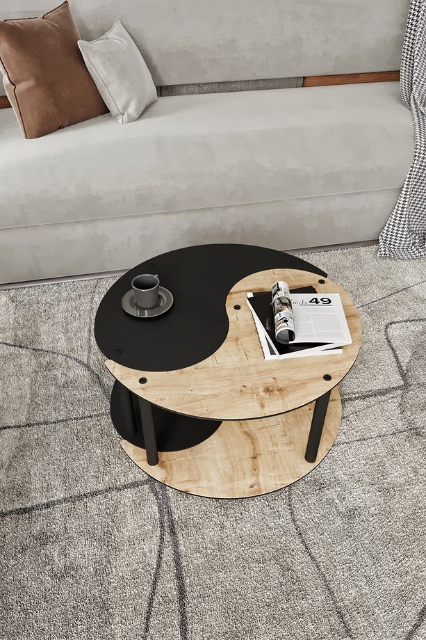 Yin Yang Unıty Serenıty Orta Sehpa 2 Li Safir Siyah 70 Cm - 3