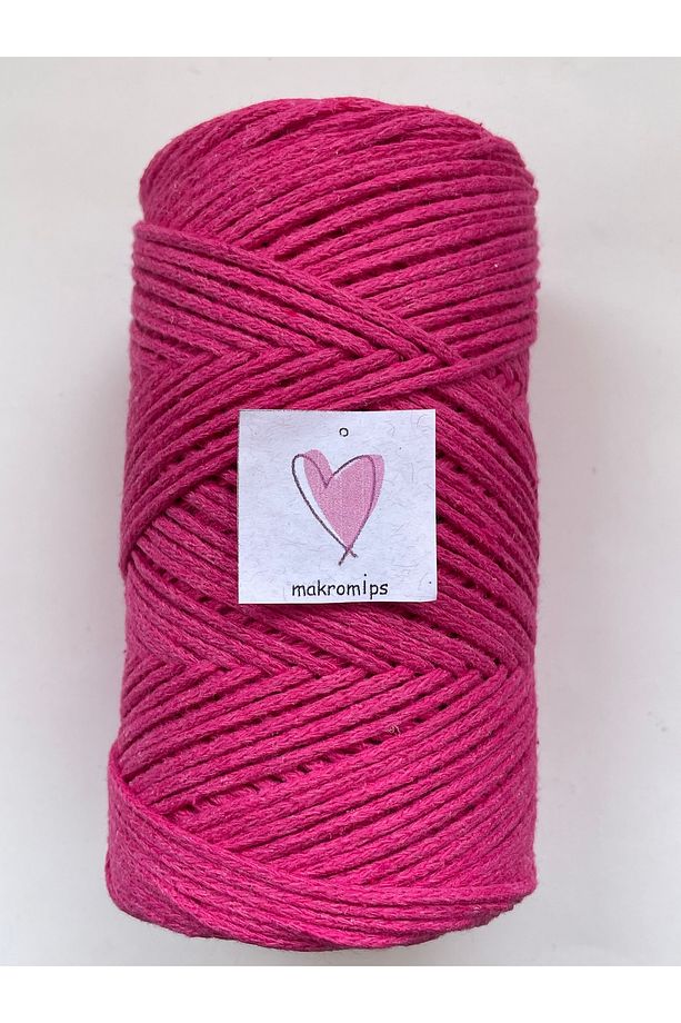 MAKROME İP (250gr-185m-2mm) PREMIUM PAMUK KOTON COTTON YUVARLAK HOBİ ÇANTA ÖRGÜ İPİ - 1