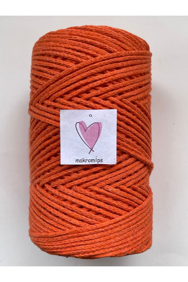 MAKROME İP (250gr-185m-2mm) PREMIUM PAMUK KOTON COTTON YUVARLAK HOBİ ÇANTA ÖRGÜ İPİ - 1