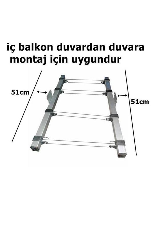 Kurutmalık Duvardan Duvara Ortadan Monte Çamaşır Kurutma Askılığı 8 Gezer Makaralı Iç Balkon tipi - 2