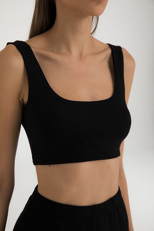 Ultra Soft Crop Top Siyah - 3