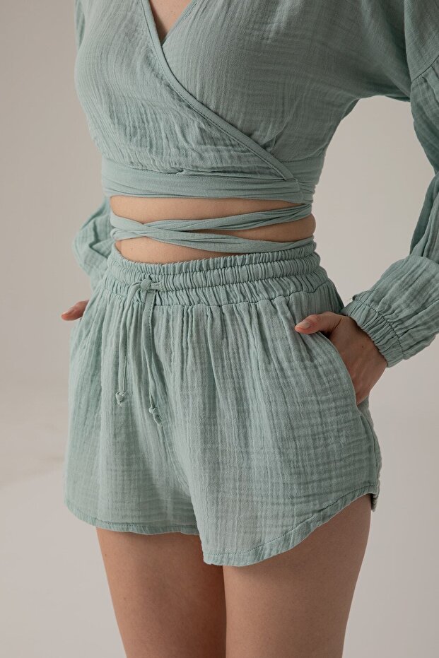 Müslin Şort Mint - 3
