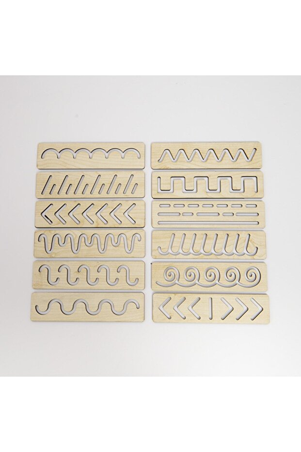 Montessori Wooden Line Work Set Hand Muscle Development and Shape Work Set