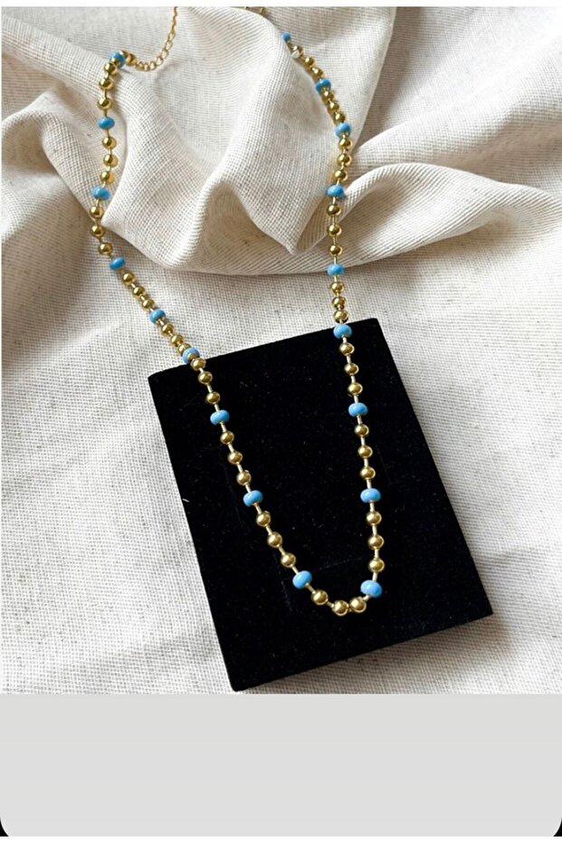 Gold Renk Çelik Kolye - 2