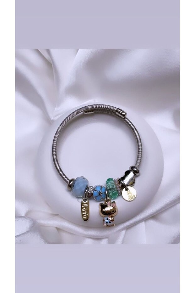 Hello Kitty Charmlı Çelik Bileklik - 1