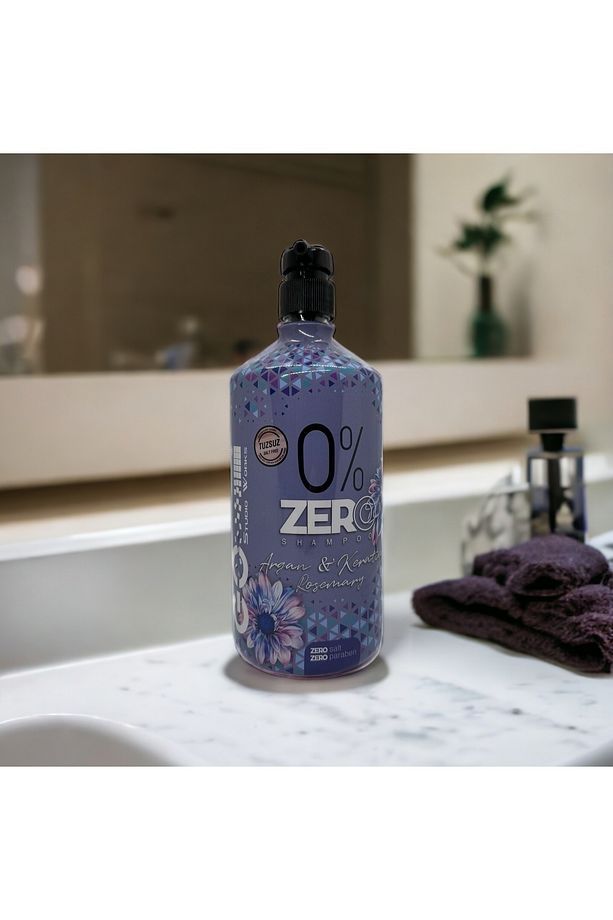 "ZERO" Tuzsuz Şampuan Yıpranmış Saçlar İçin Onarıcı ARGAN & KERATIN & RSMRY 1000 ml. - 5