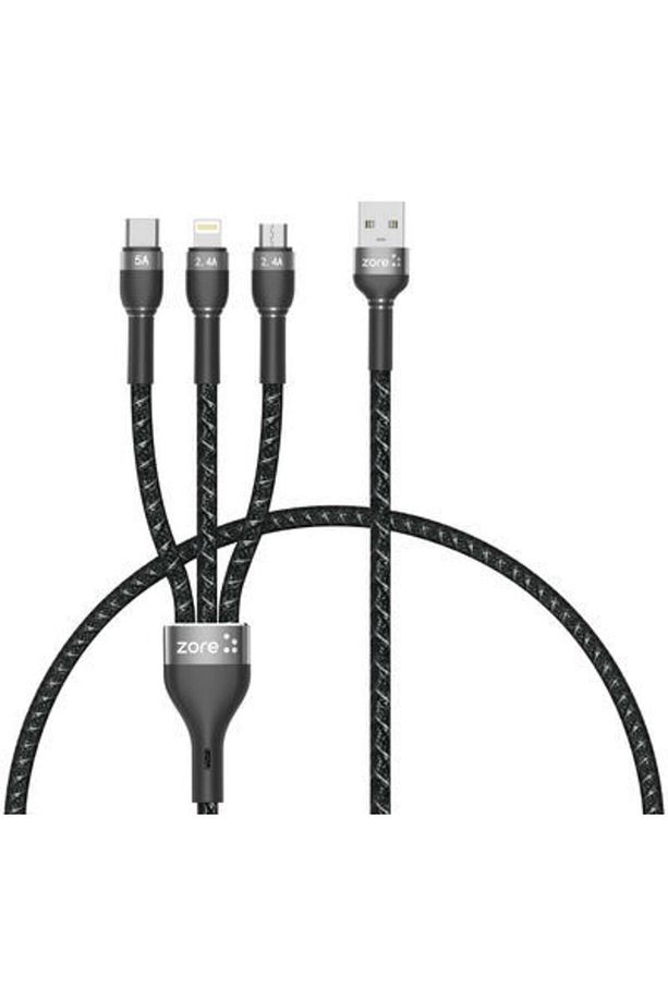 Type C Lightning Kablo 30cm Metre 3 Lü Çok Uçlu Şarj Kablosu Çoklu Şarj Kablosu Samsung-apple - 1