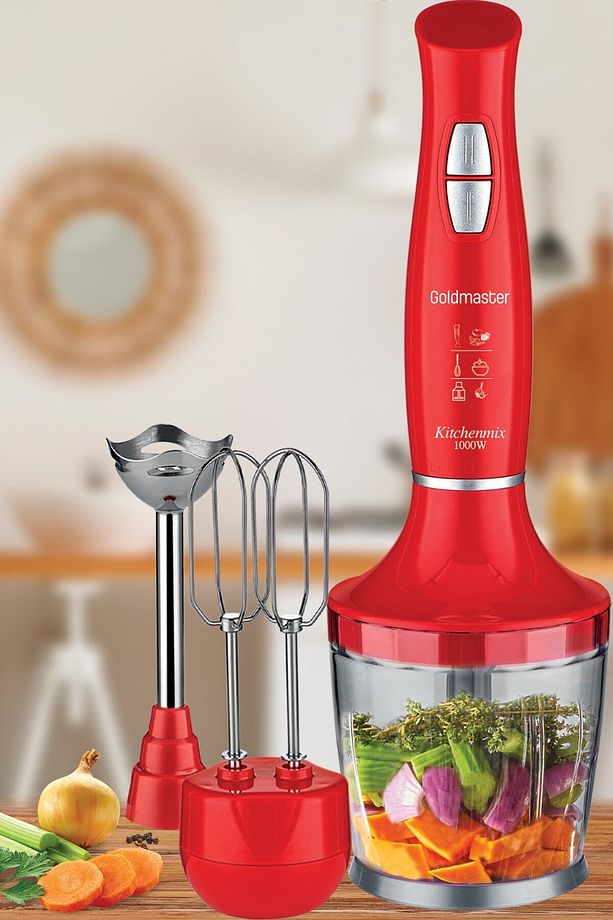 Kitchenmix 1000w Güçlü Motor Turbo Hız Ayarlı 3 In 1 Blender Set Kırmızı In6140k - 4