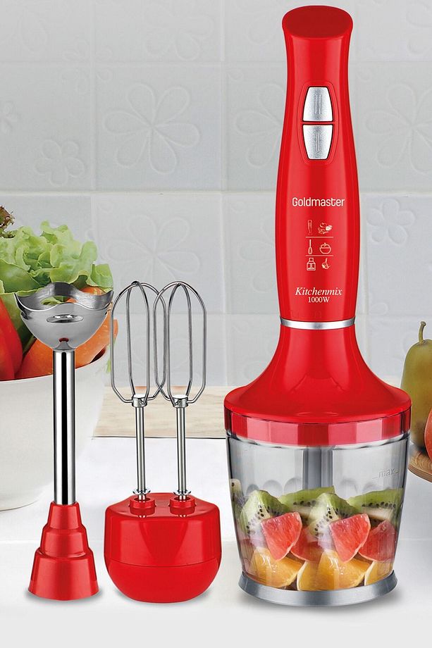 Kitchenmix 1000w Güçlü Motor Turbo Hız Ayarlı 3 In 1 Blender Set Kırmızı In6140k - 5