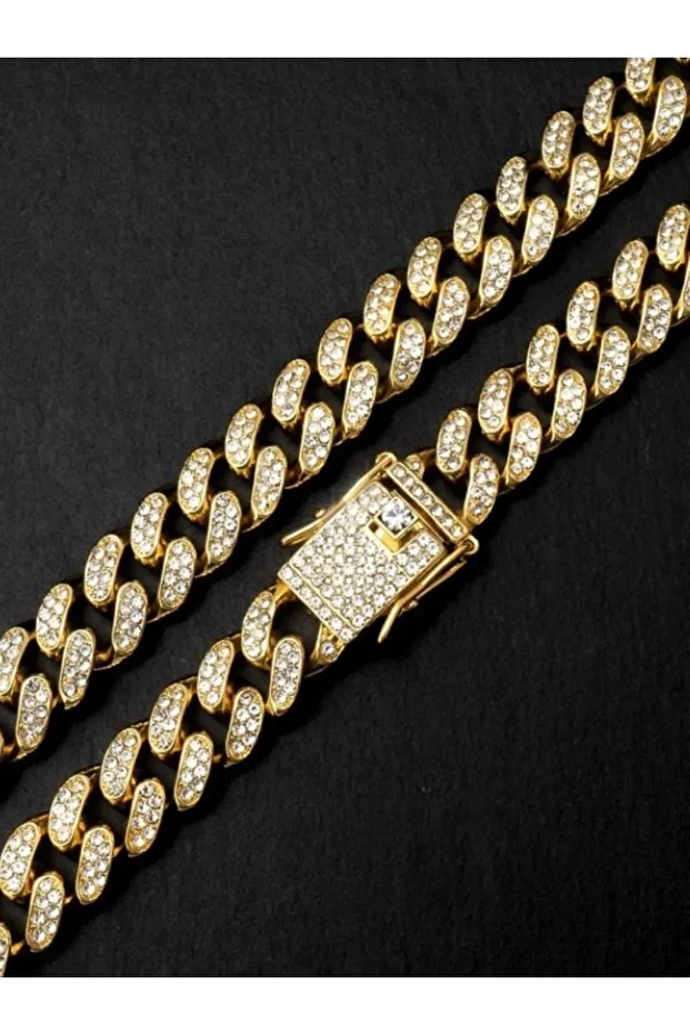 Cuban Chain Zincir Gold/silver Kolye - 4