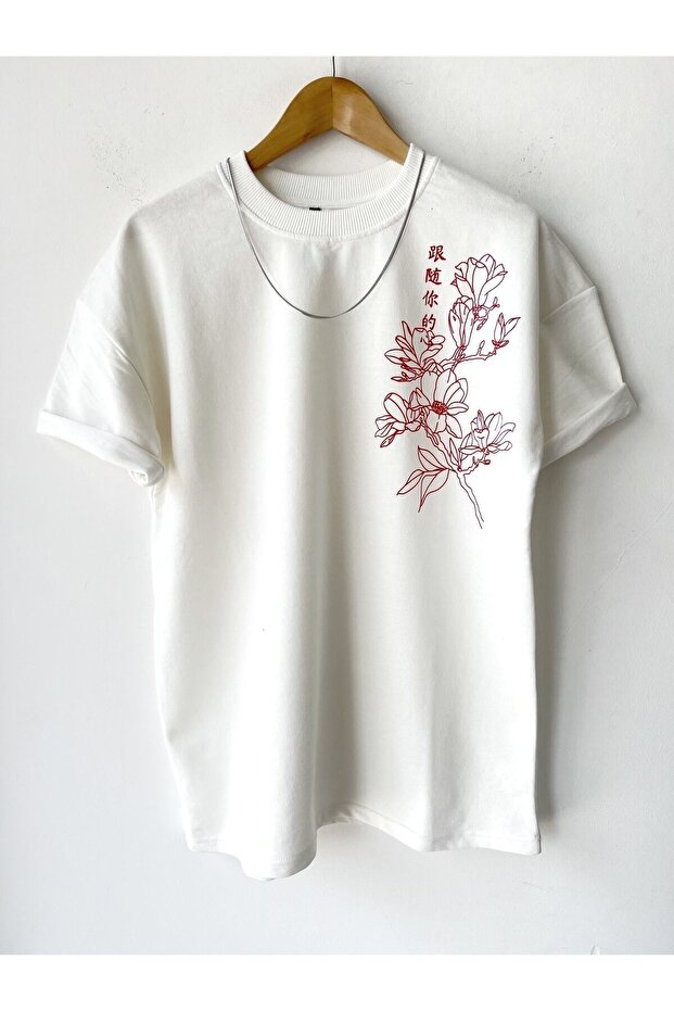 Printed Oversize Unisex Crew Neck T-shirt