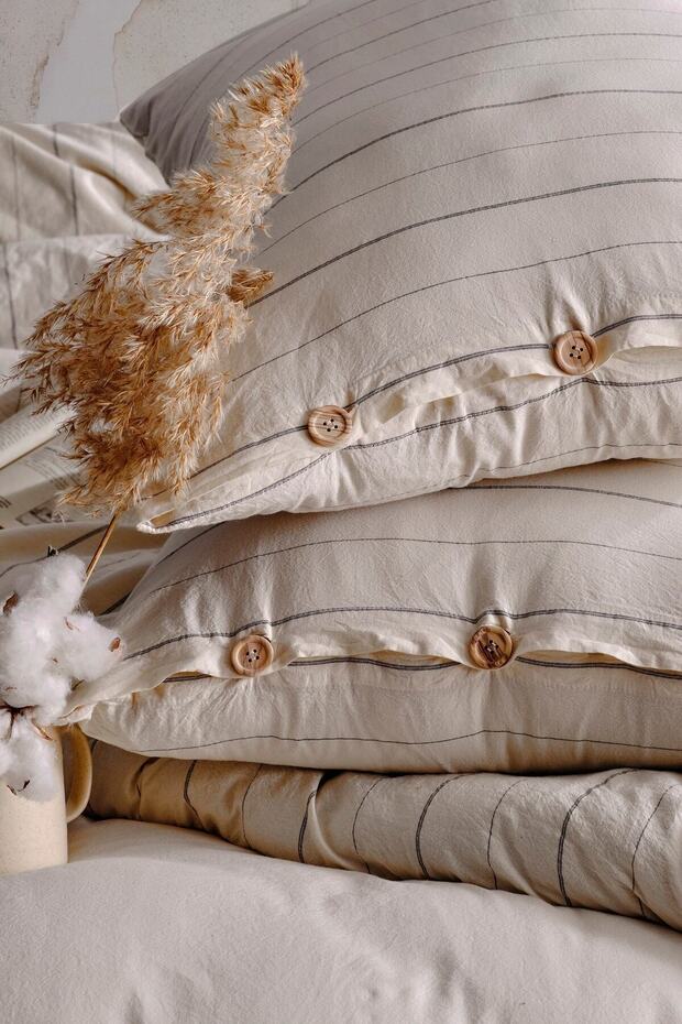 Helen 100% Cotton Yarn Dyed Washed King Size Duvet Cover Set 240*220