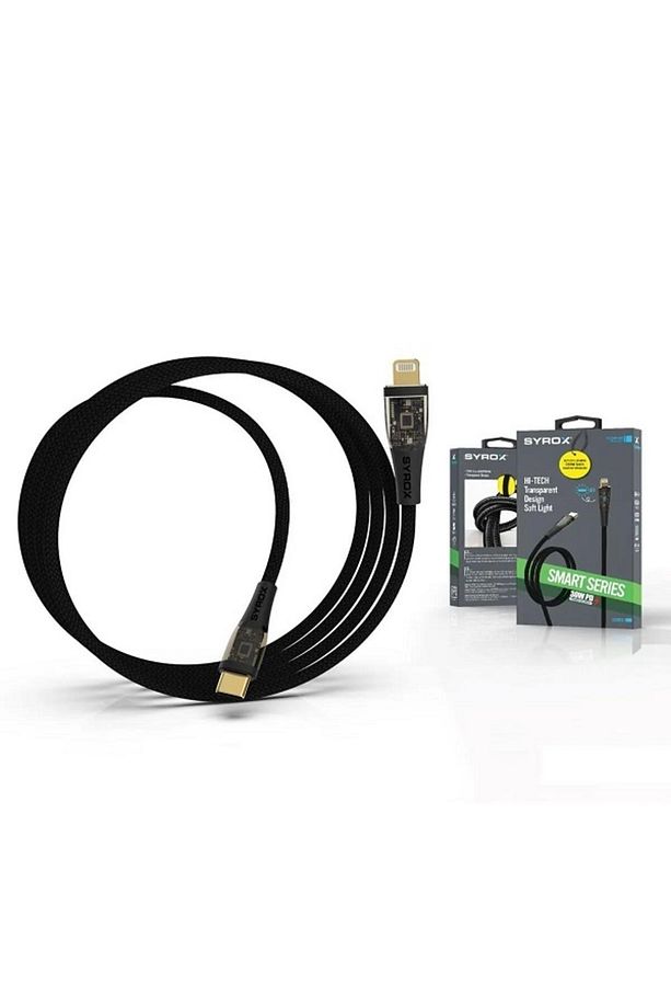 C139TL Transparan Led 30W PD Ultra Hızlı Type-C To İphone Lightnıng Şarj & Data Kablosu - 1