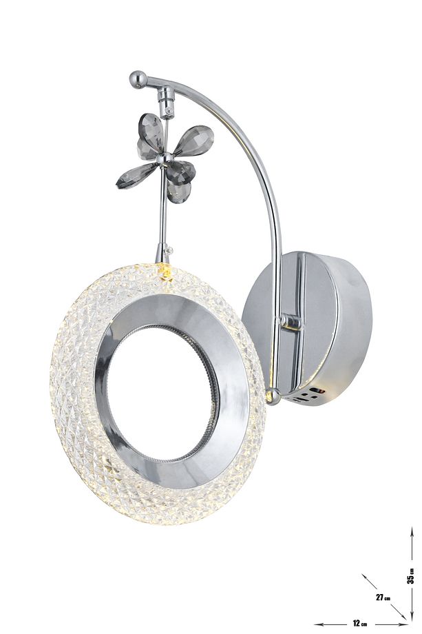Ribera Power Ledli Modern Lüks Duvar Aplik (3 RENK; SARI-BEYAZ-GÜN İŞIĞI) - Krom - 3
