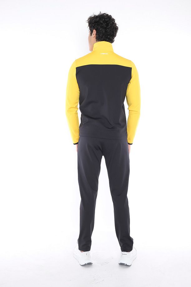 Erkek Sarı Dalgıç Kumaş Yarım Fermuarlı Slim Fit Eşofman Takımı - 8