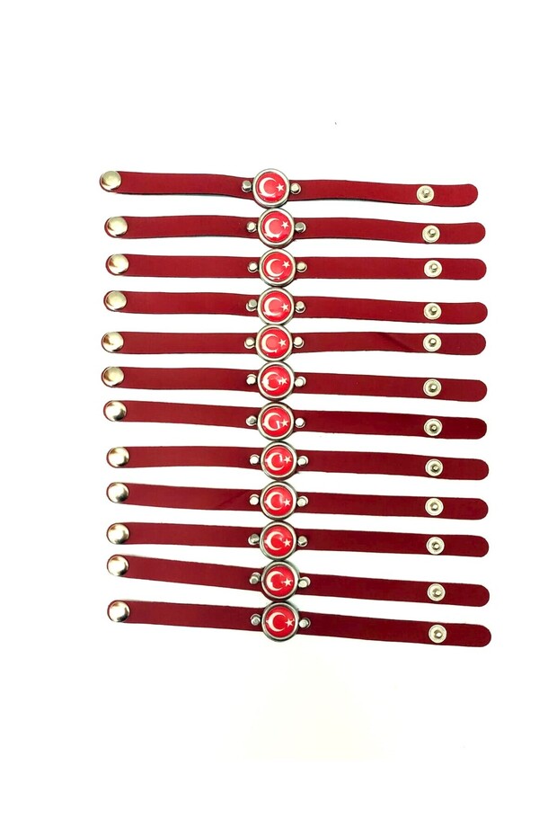 Turkish Flag Bracelet 12 Pieces