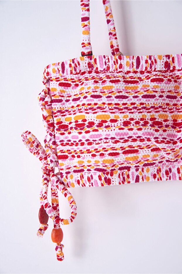 Red Strapless Bikini Top - 4