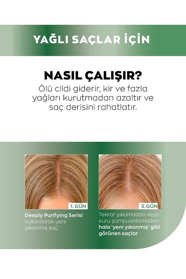 Depply Purifying Yağlı Saçlar için Arındırıcı Şampuan 400 Ml. Üçlü Set - 4