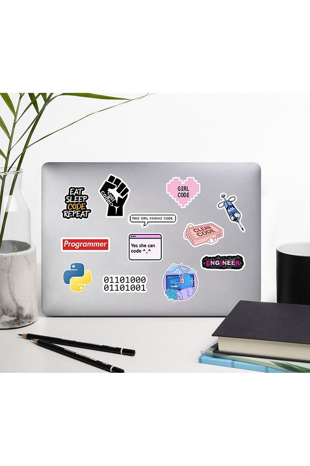 Yazılım & Yazılımcı Laptop Notebook Tablet Etiket Sticker Set P22 - 2