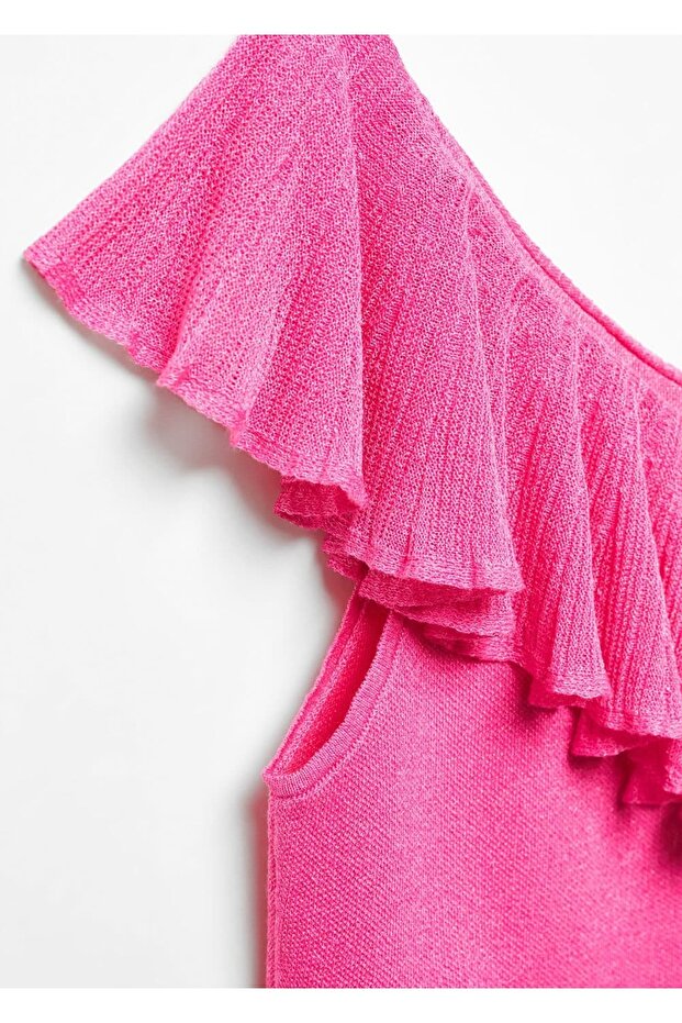 Asymmetric Ruffle Blouse - 5