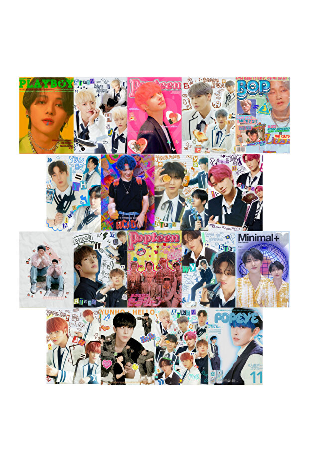 KPOP Ateez Poster Seti- 18 Adet-A5 - 1