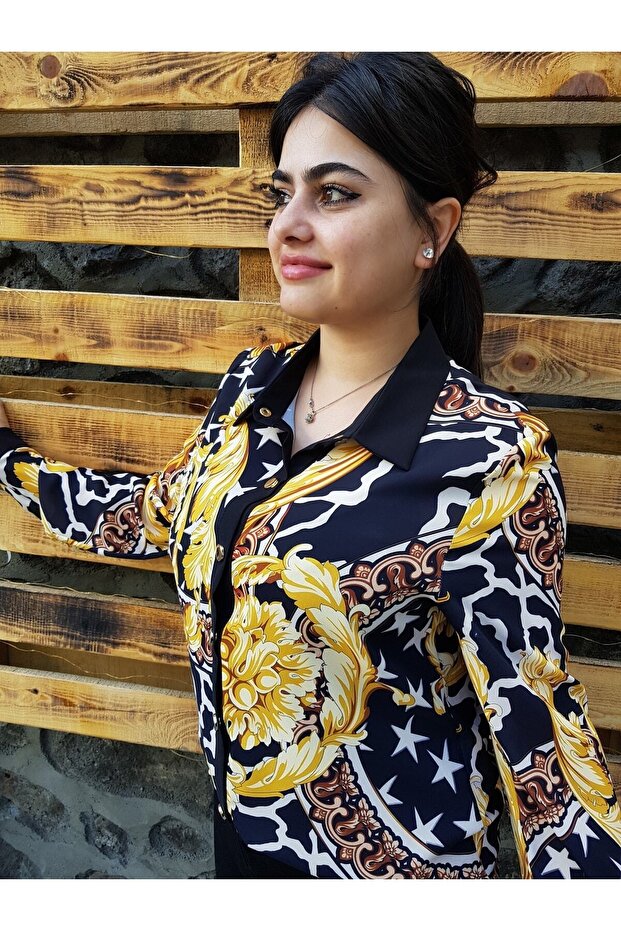 Black Patterned Design Shirt - 4