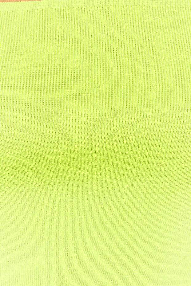 Sarı Crop Arkası Bağlama Detaylı Triko Bluz TWOSS24BZ00143 - 5