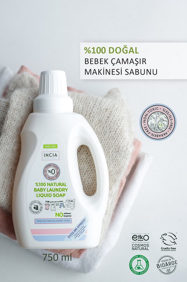 %100 Doğal Bebek Çamaşır Sabunu (Bitkisel Deterjan) Yumuşatıcılı Lavanta 750 ml X 2 Adet - 2
