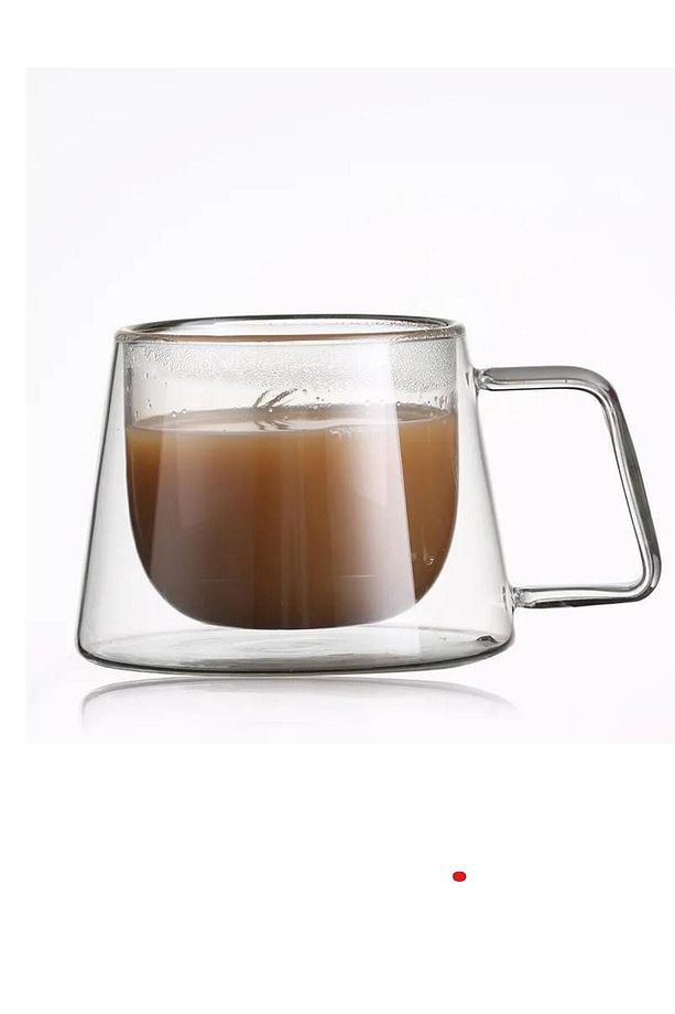 Yeni Tasarım Neskafe Espresso Fincanı, Çift Cidarlı Kulplu Cam Fincan 6 Adet 1836 - 5