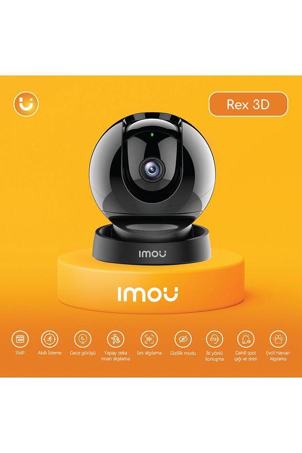 Rex 3D WiFi Kamera/3MP-Gece Görüş-360°Hareket-İki Yönlü Ses-SD Kart-ONVIF-Bulut(IPC-GS2DP-3K0W) - 1
