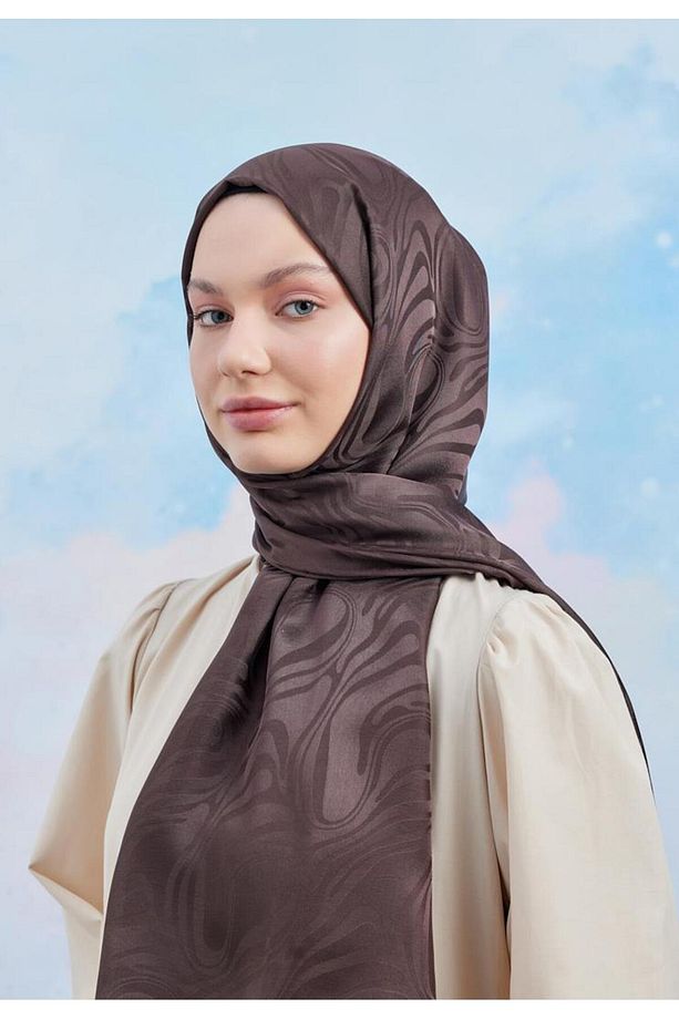 Jakar Janjan Şal Dalga Desen - Acı Kahve - 3