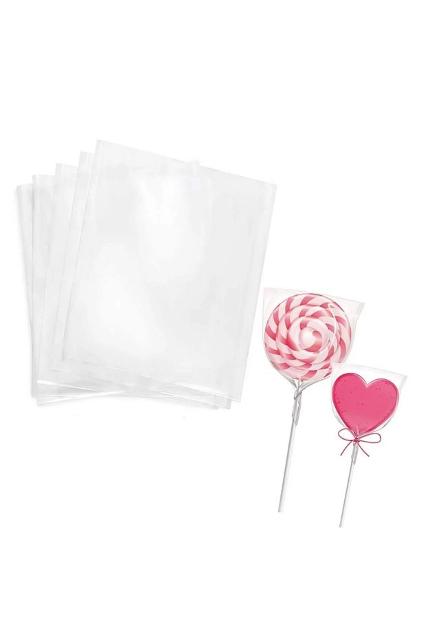 Kurabiye Poşeti 100lü Cakepops Poşeti Lolipop Şeker Poşeti 9x15 Cm Mısır Şeker Parti Sunum Poşeti - 4