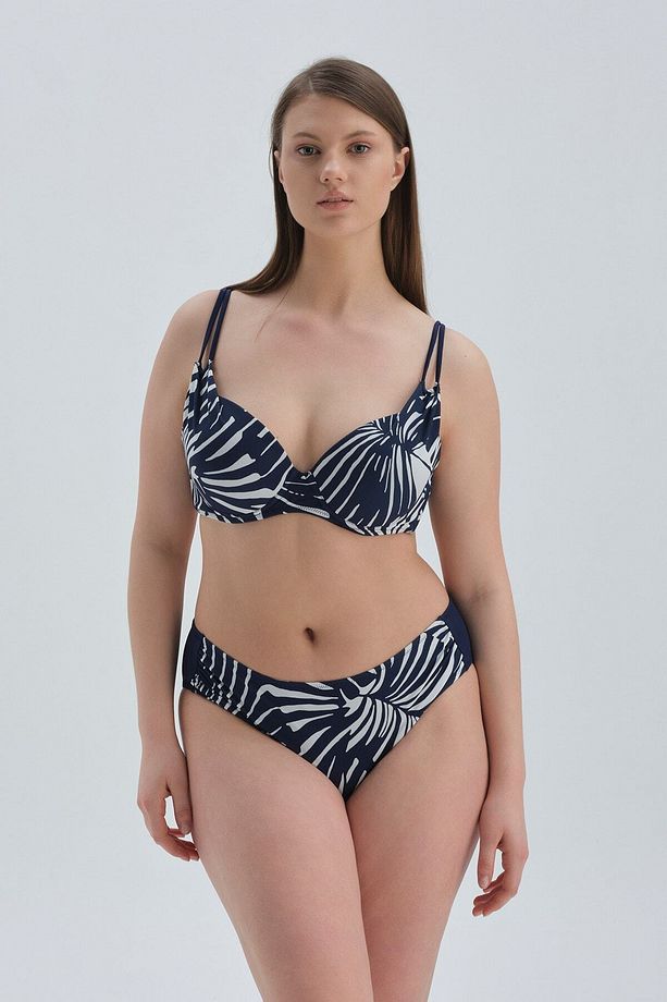 Lacivert Yüksek Bel Bikini Alt - 4
