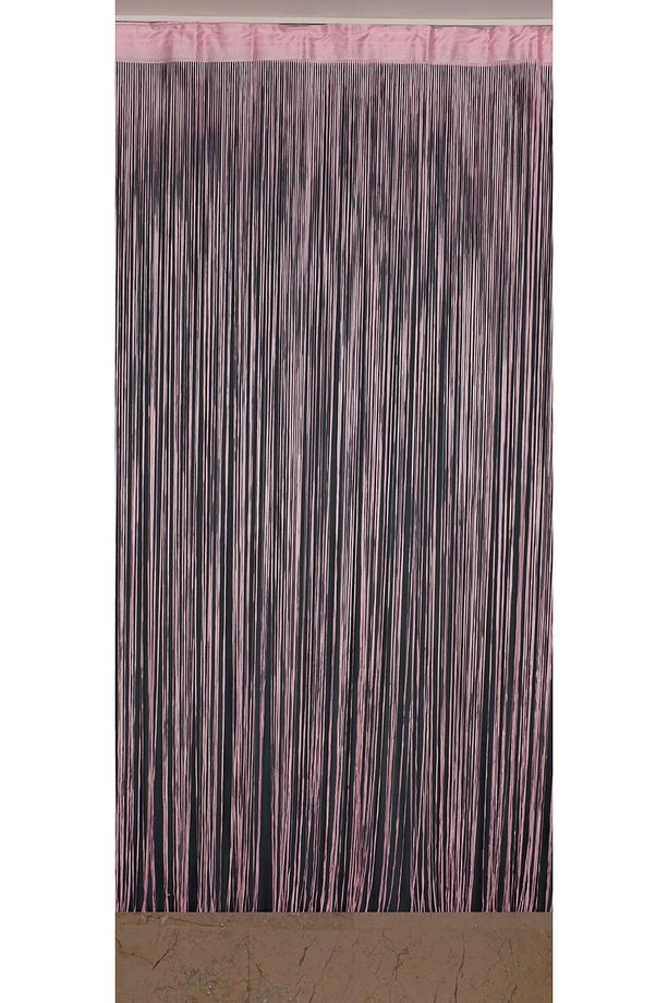 DÜZ İP PEMBE RUSTİK EN 100 CM BOY 210 CM HAZIR İP PERDE - 4