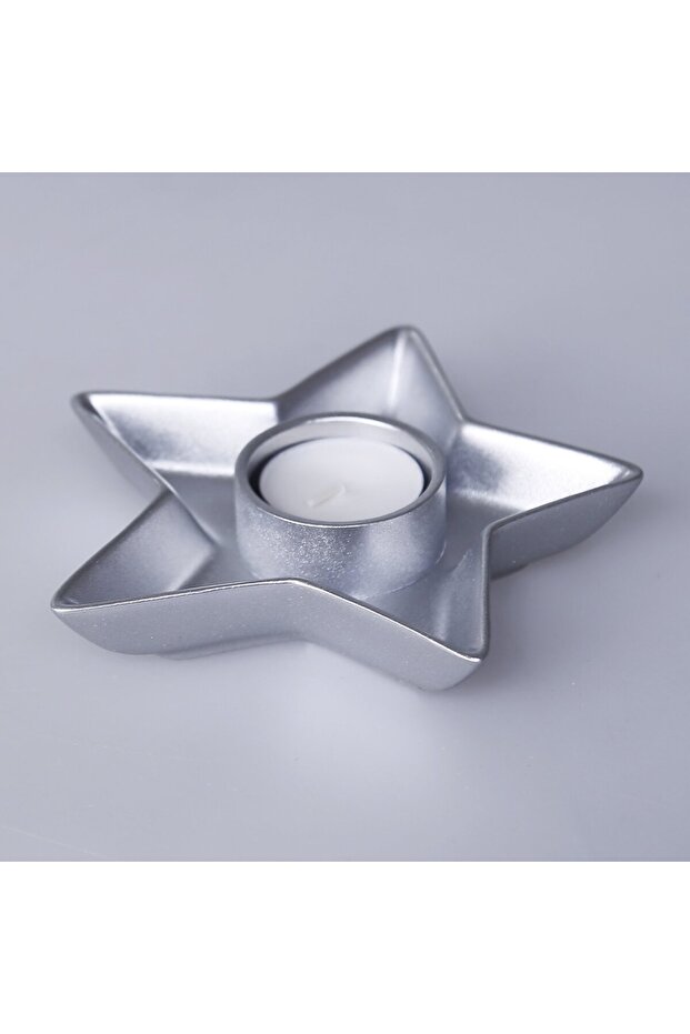 Evora Tealight Mumluk Gümüş - 1