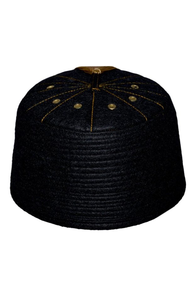 Black Felt Skullcap, Black Fes, Tasseled Fes, Felt Fes, Felt Skullcap, T040