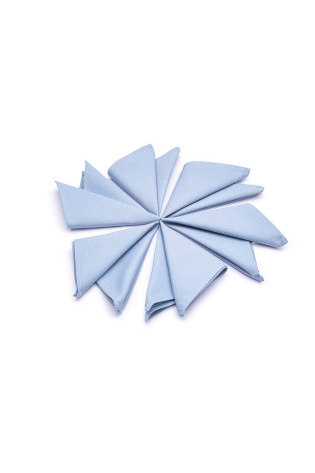 6 Pieces Baby Blue Color Fabric Serving-Presentation Napkin 1st Quality Duck Linen Fabric (DARK-FREE FABRIC)