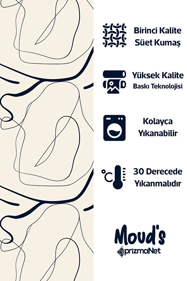 Omegu 4 Desenli Yuvarlak Süet Dertsiz Masa Örtüsü - 2