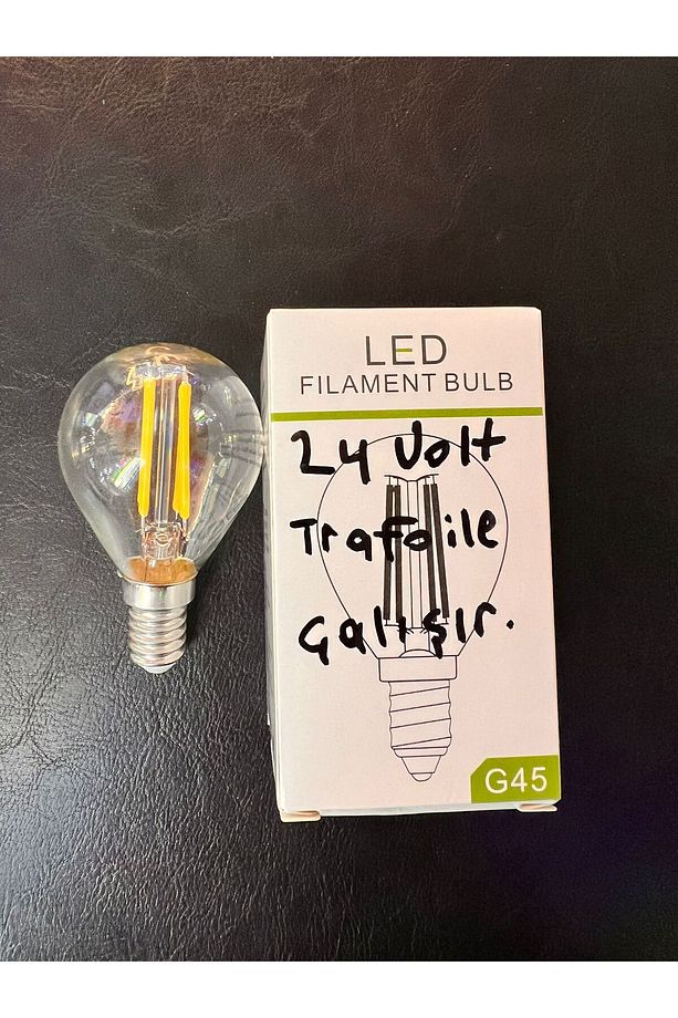24 VOLT E14 DUYLU 4 WATT 275 LÜMEN TRAFO İLE ÇALIŞAN 2700 KELVİN G45 LED FILAMENT RUSTİK AMPÜL - 1
