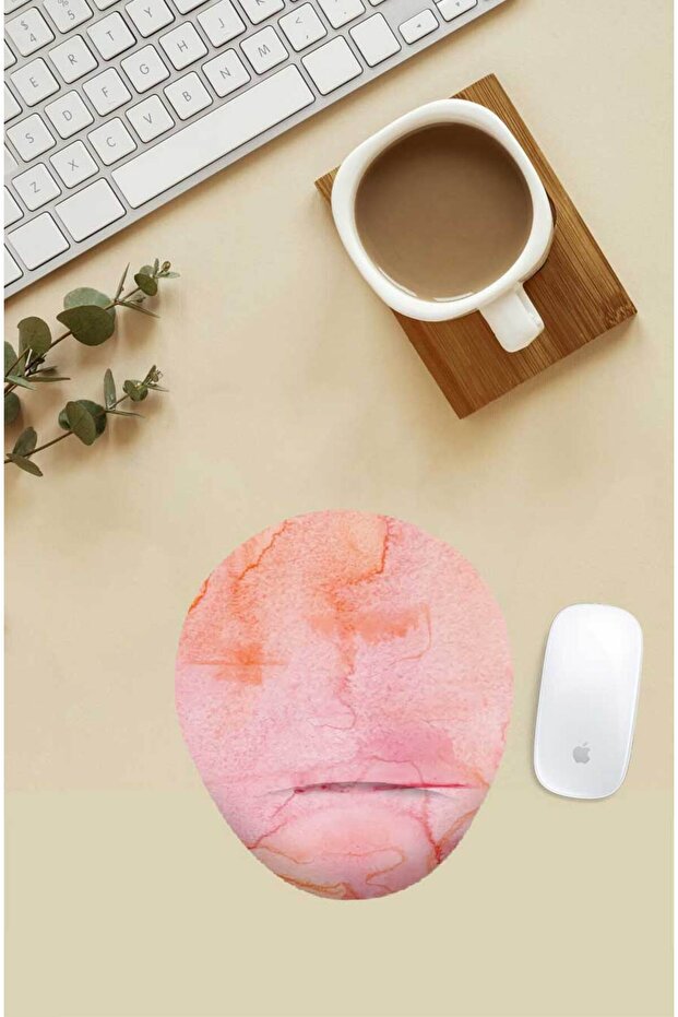 Pink Patterned Mouse Pad with Wrist Support - 1