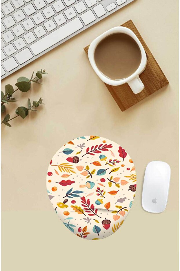 Flower Patterned Mouse Pad with Wrist Support - 1