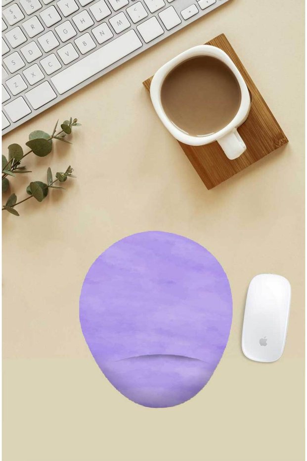Purple Patterned Mouse Pad with Wrist Support