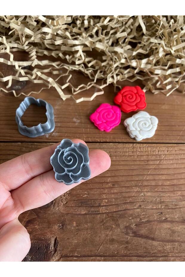 Rose Patterned Polymer Clay / Ceramic Earring Mold - 2