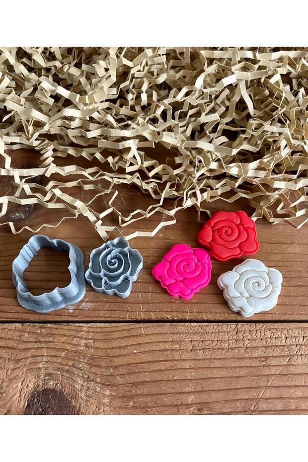 Rose Patterned Polymer Clay / Ceramic Earring Mold - 1
