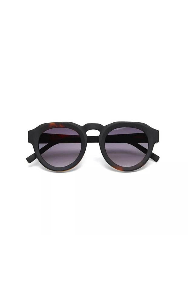 Zeno Round Unisex Black Havana Sunglasses Black Gradient